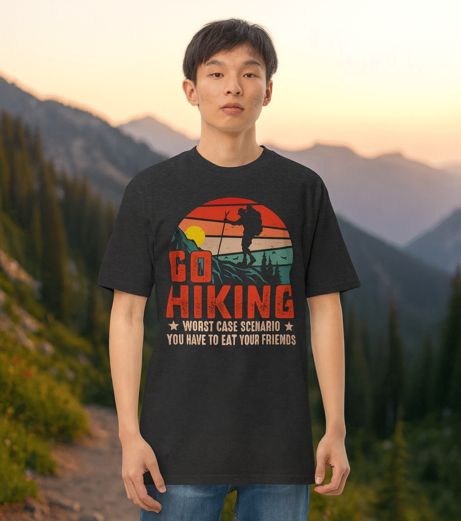 Go Hiking quoted Men’s premium heavyweight tee