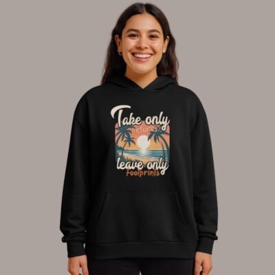 Take only pictures, Leave only footprints Unisex oversized hoodie