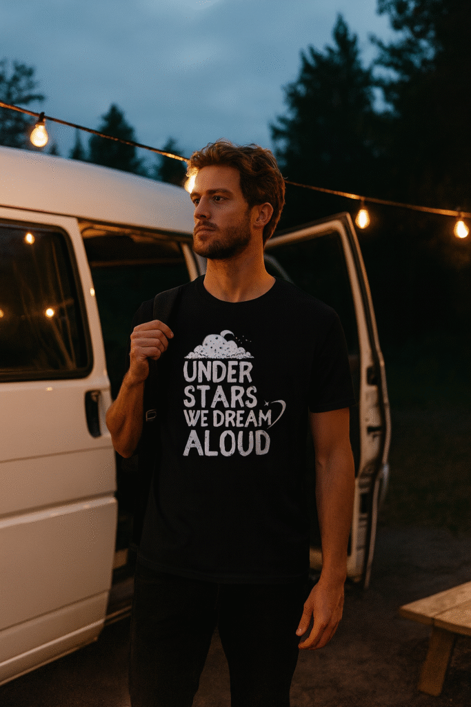 Under stars we dream aloud Men’s premium heavyweight tee