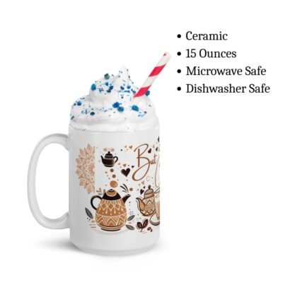 “But First, Chai” Mug & Coaster Gift Set – Desi-Inspired Drinkware with Mandala Art – Cozy Aesthetic, Perfect for Chai Lovers & Custom Gifting