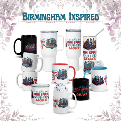 Birmingham Skyline Mug & Tumbler Collection – Iron Spirit & Southern Grace Design | Alabama City Souvenir & Travel Drinkware Gift