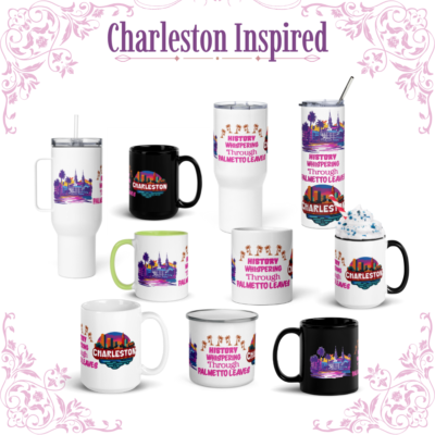 Charleston Inspired Drinkware Collection – History Whispering Through Palmetto Leaves | Southern Heritage Coffee & Travel Cups