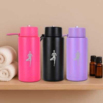 Printzonn 34oz Stainless Steel Sports Water Bottle – Laser Engraved | Vacuum Insulated, Leakproof Flask with Flip-Top Lid & Straw