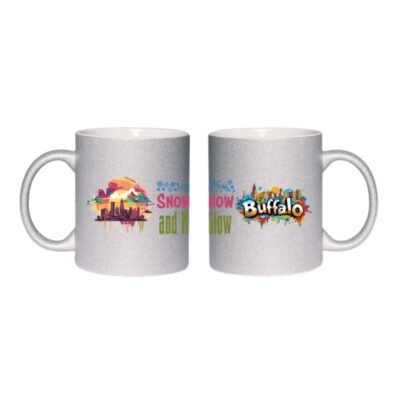 Usa Printed Glittler Mug | Buffalo Skyline Glitter Mug β Snow, Show & New Glow City Souvenir