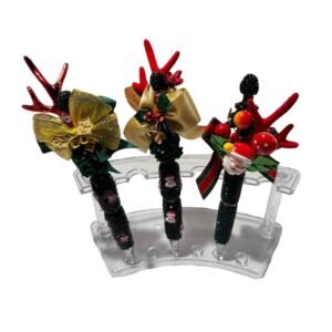 Festive Rhinestone Christmas Keychain – Customized Beaded Pen & Tool Charm