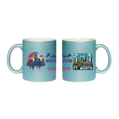 Fort Worth Skyline Glitter Mug – Where Western Vigor Meets Urban Zest