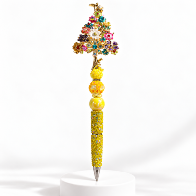Christmas Rhinestone Beaded Pen – Handmade Holiday Gift