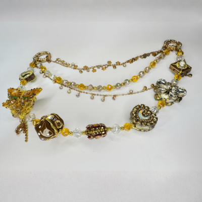 Handmade Gold Crystal Bag Charm – Moon, Butterfly & Heart Purse Jewelry