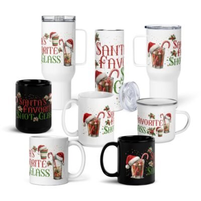 Funny Christmas Drinkware | Santaβs Favorite Shot Glass β Christmas Mug & Tumbler Drinkware Collection