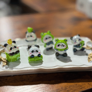 Mini Panda Beadable Figures for DIY Pens, Keychains & Accessories – Single or Set