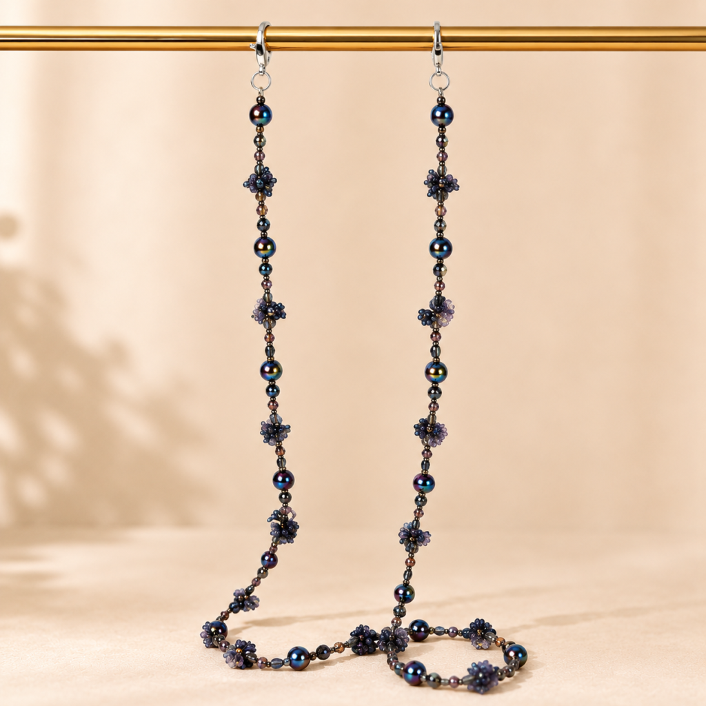 Beaded Purse Long Strap & Phone Chain with Mobile Holder – Luxury Beaded Strap & Phone Accessory