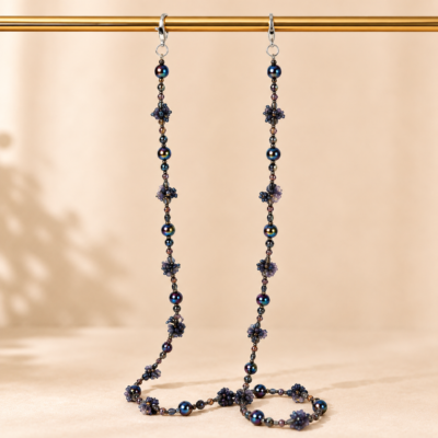 Beaded Purse Long Strap & Phone Chain with Mobile Holder –  Luxury Beaded Strap & Phone Accessory