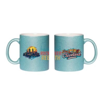 Glitter Coffee Mug - Cleveland Glitter Mug β Skyline βRock, River & Rebirthβ Souvenir (11 oz, 7 Shades)