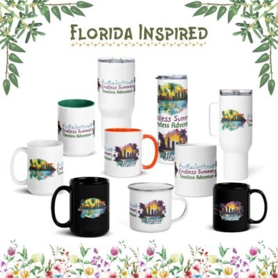Florida Designs Printed Drinkware Collection – Endless Summer Mugs & Tumblers