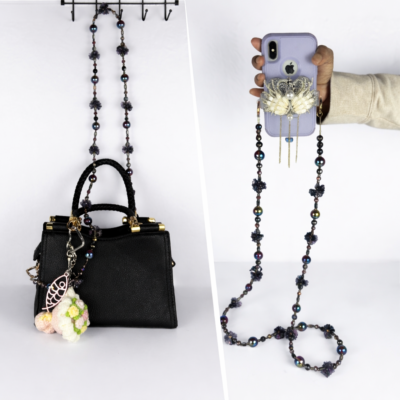 Beaded Purse Long Strap & Phone Chain with Mobile Holder β Luxury Beaded Strap & Phone Accessory