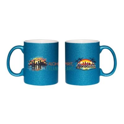 Glitter Coffee Mugs and Tumblers | Honolulu Skyline Glitter Mug β Aloha Spirit & Island Dreams