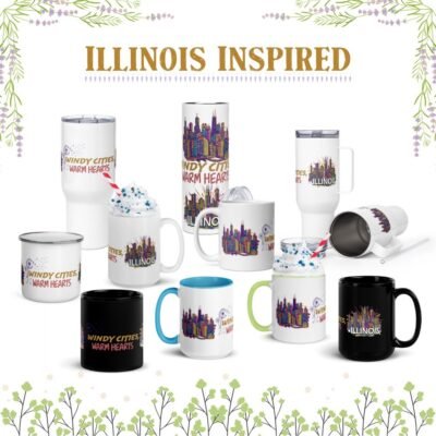 Illinois Inspired Drinkware – Usa States Printed Mugs & Tumblers Collection