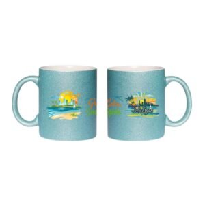 Glitter Mug Designed Michigan Great Lakes 11oz – Greater Spirits Sparkle Coffee Mug | USA State Travel Souvenir