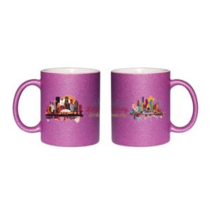 Glitter mug |11oz Minnesota Lakeside Glitter Mug – Serenity & Urban Tenacity Sparkle Coffee Mug | USA State Travel Souvenir