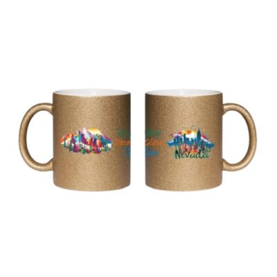 Glitter Coffee Cup |11oz Nevada Glitter Mug β Desert Glow & City Show Sparkle Coffee Mug | Nevada USA State Souvenir