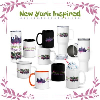 New York Inspired Drinkware Collection | State Souvenir Mug β Where Dreams Are Made Mugs & Tumblers