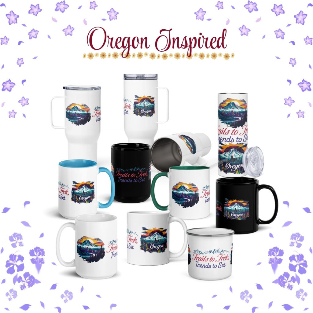 USA States and City Printed Mug and tumbler | Oregon Inspired Drinkware Collection – Trails to Trek, Trends to Set