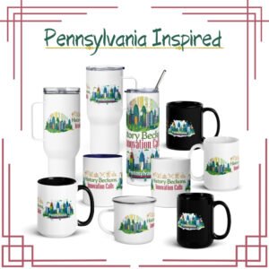 Tumblers and Mugs Pennsylvania Inspired – Skyline State Souvenir Coffee Cup | Travel Gift Drinkware