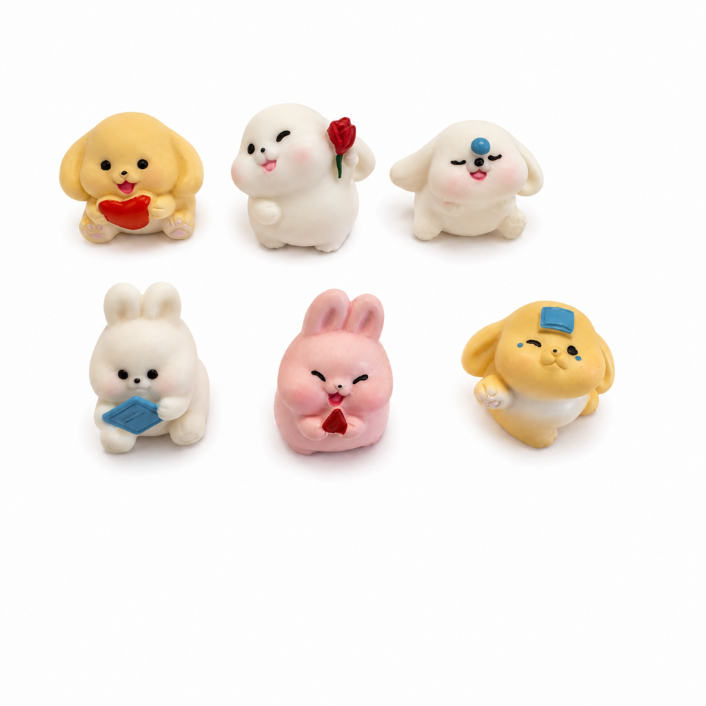 Sweet Little Pals Bunny & Puppy Focal Beads – Choose Your Set of 6