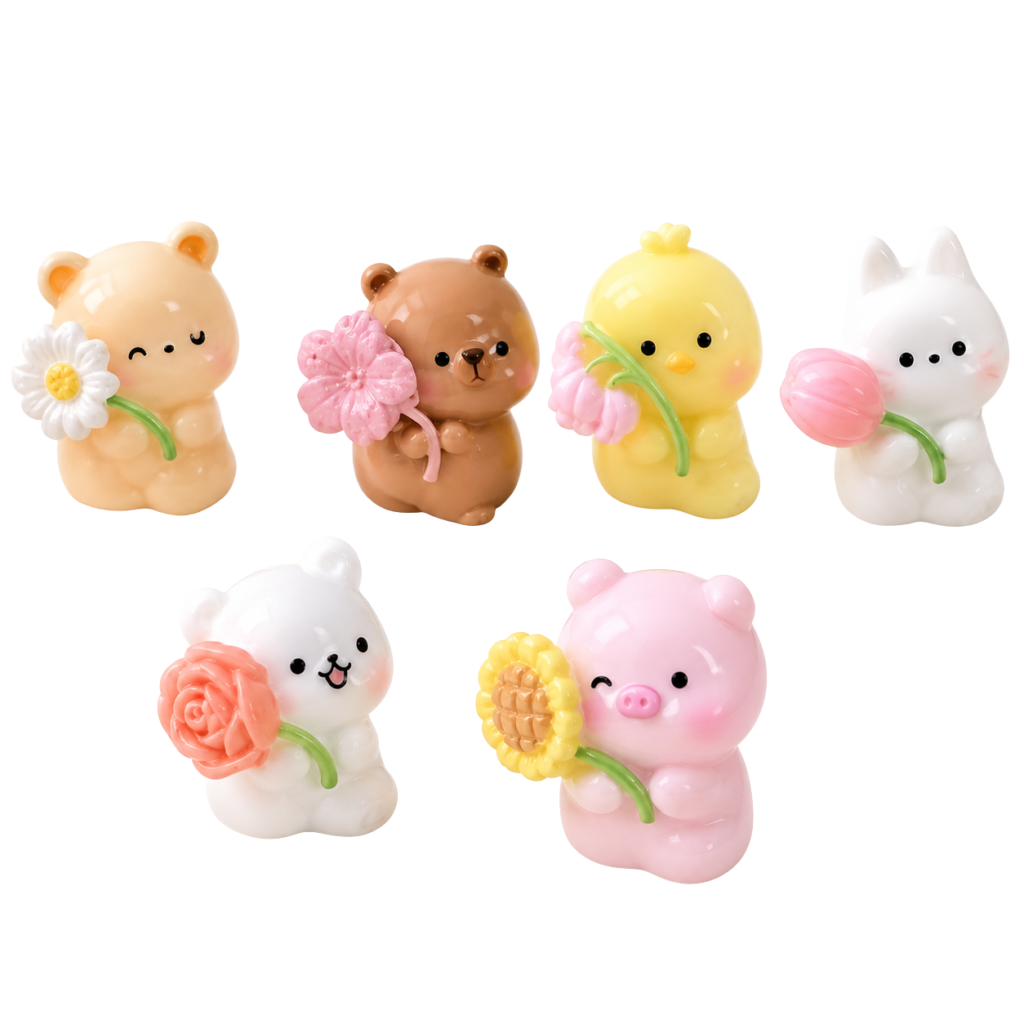 Garden Friends Floral Animal Focals & Beaded Accessories – Choose Your Set of 6