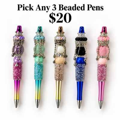 Pick Any 3 Beaded Pens – Handmade Mix & Match Pen Set