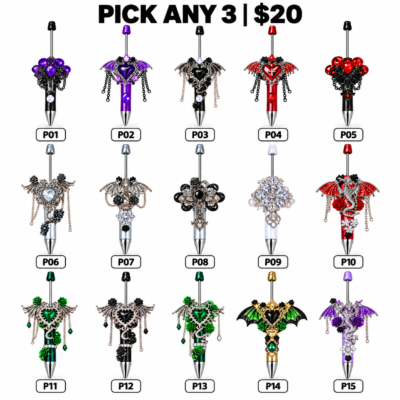 Pick Any 3 Beaded Pens – Handmade Mix & Match Pen Set